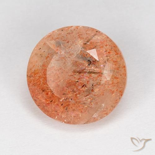 5.13 ct Orange Sunstone Stone, Natural Sunstone in Round Facet Shape for Sale