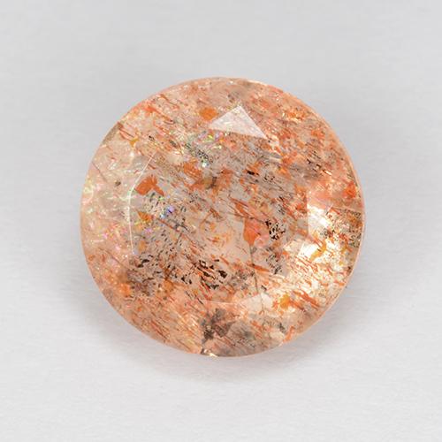 Ginger Orange Sunstone Gem - 4.6ct Round Facet (ID: 511220)