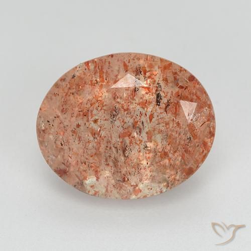 3.49ct Natural Reddish Orange Sunstone, Oval, Transparent