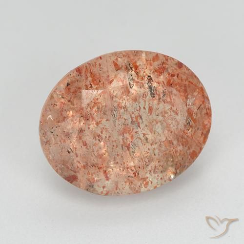 3.49 ct Orange Sunstone Stone, Natural Sunstone in Oval Facet Shape for Sale