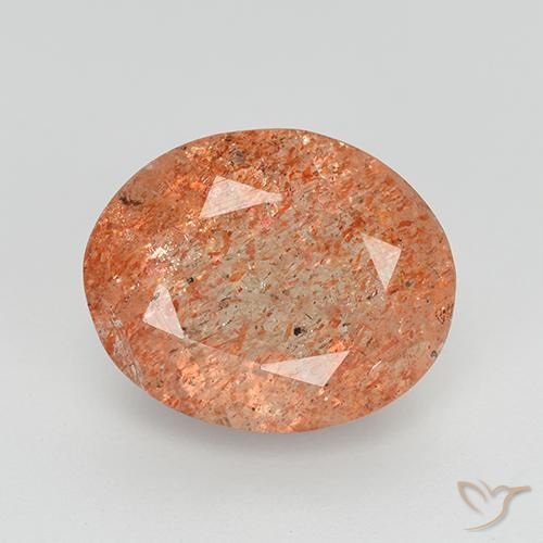 3.34ct Natural Ginger Orange Sunstone, Oval, Transparent