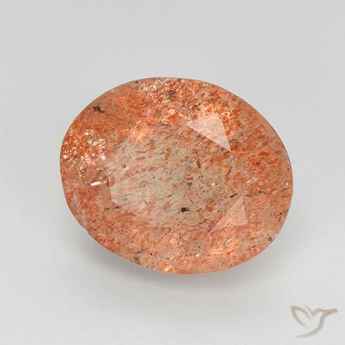 3.34 ct Orange Sunstone Stone, Natural Sunstone in Oval Facet Shape for Sale
