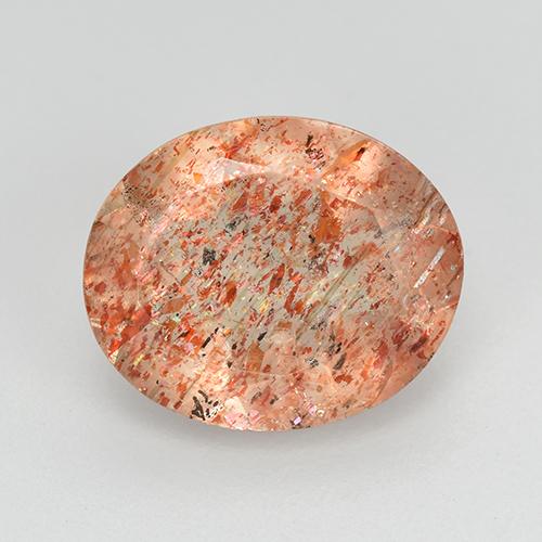 Reddish Orange Sunstone Gem - 3.3ct Oval Facet (ID: 514092)