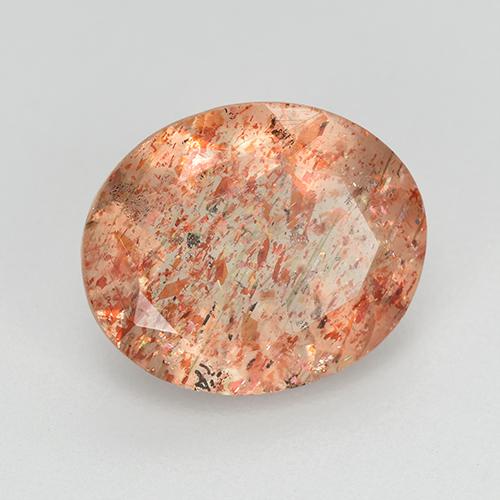 3.31 ct Orange Sunstone Stone, Natural Sunstone in Oval Facet Shape for Sale