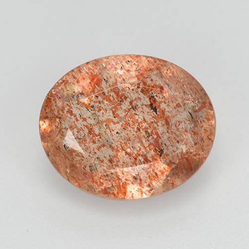 3.62 ct Orange Sunstone Gemstone, Sunstone Gem in Oval Facet Shape for Sale.