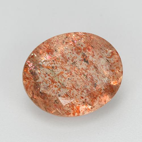 3.62 ct Orange Sunstone Stone, Natural Sunstone in Oval Facet Shape for Sale