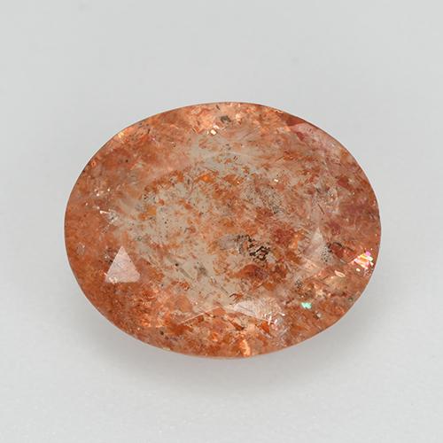 Medium Orange Sunstone Gem - 3.3ct Oval Facet (ID: 514094)