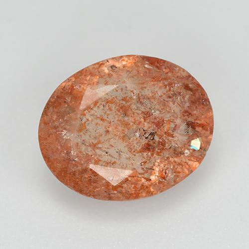3.32 ct Orange Sunstone Stone, Natural Sunstone in Oval Facet Shape for Sale