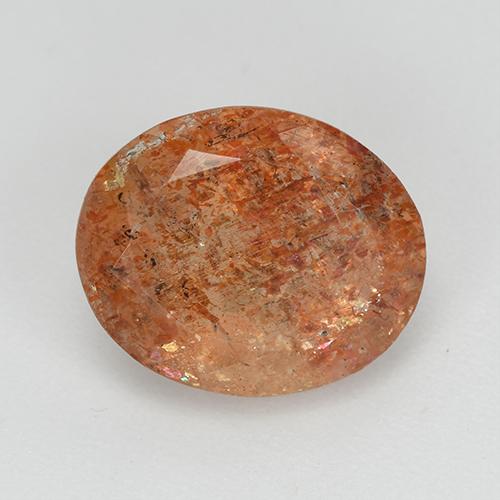 Grapefruit Orange Sunstone Gem - 3ct Oval Facet (ID: 514095)