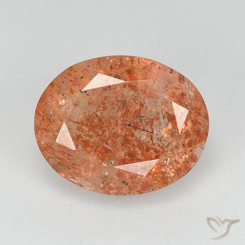 3.84ct Natural Medium Orange Sunstone, Oval, Transparent