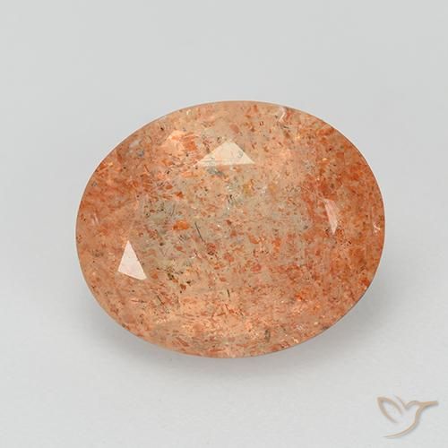 3.37ct Natural Medium Orange Sunstone, Oval, Transparent