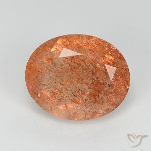 3.51ct Natural Warm Orange Sunstone, Oval, Transparent