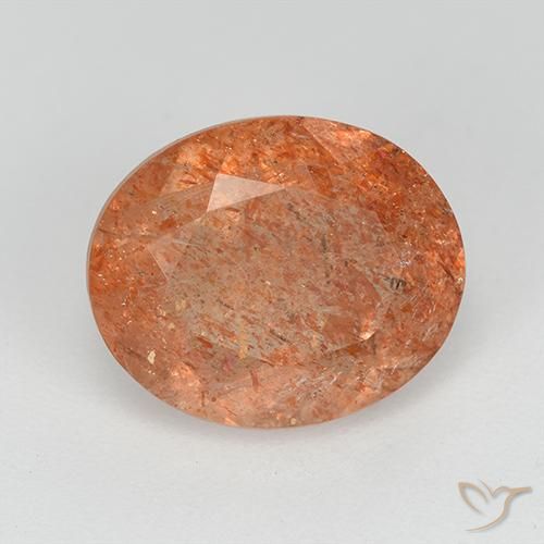 3.51 ct Orange Sunstone Stone, Natural Sunstone in Oval Facet Shape for Sale