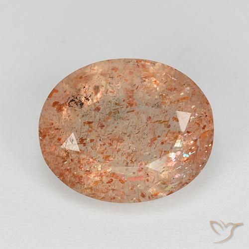 3.06ct Natural Light Orange Sunstone, Oval, Transparent