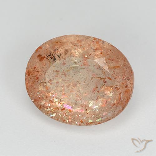 3.06 ct Orange Sunstone Stone, Natural Sunstone in Oval Facet Shape for Sale