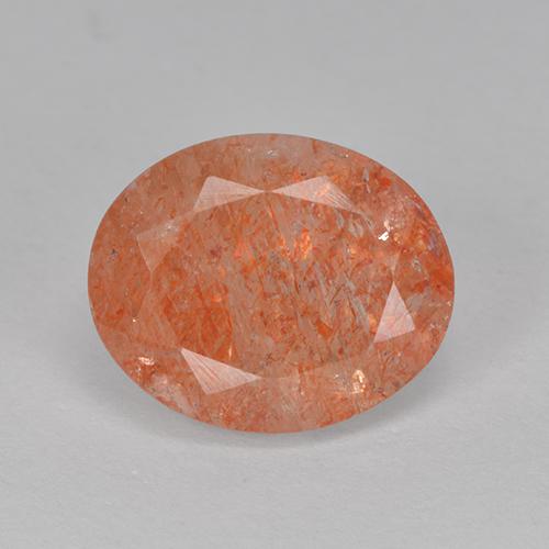 Medium Red Солнечный Камень Камень - 3.7ct Фасетный Овал (ID: 514389)