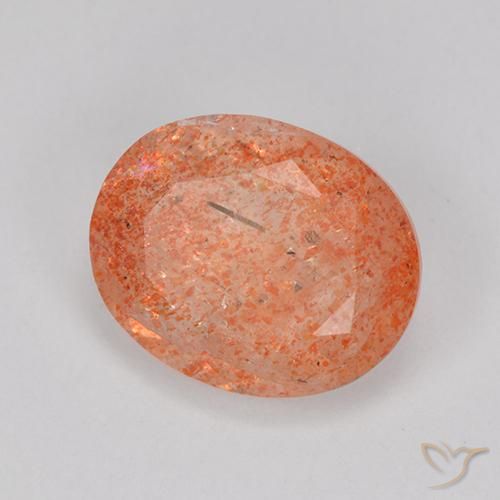 3.33 ct Red Sunstone Stone, Natural Sunstone in Oval Facet Shape for Sale