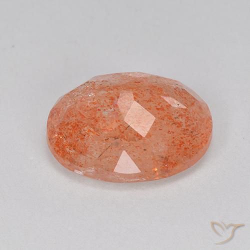 Sunstone Gemstone in 11 x 9 mm (calibrated) Size for Sale, Sunstone Stone in Bright Orange Red Color