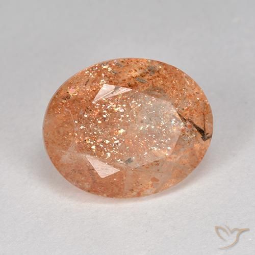 3.73 ct Orange Sunstone Stone, Natural Sunstone in Oval Facet Shape for Sale