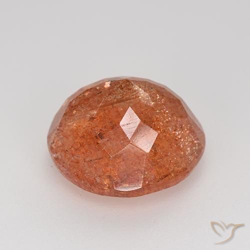 Sunstone Gemstone in 12 mm (calibrated) Size for Sale, Sunstone Stone in Reddish Orange Color