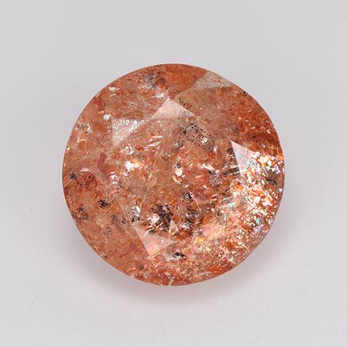 Medium Red Sunstone Gem - 3.7ct Round Facet (ID: 516675)
