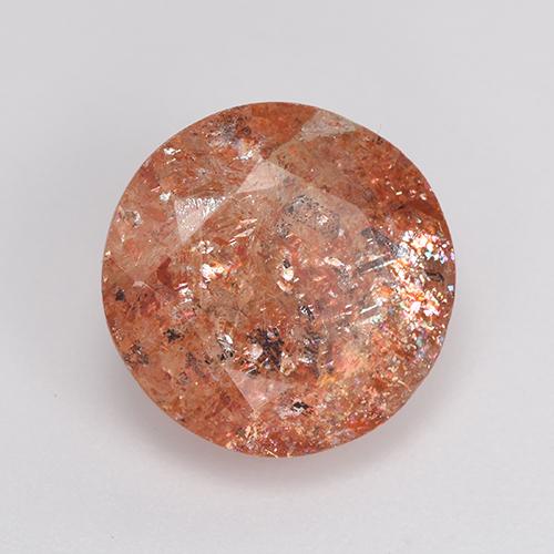 3.67 ct Red Sunstone Stone, Natural Sunstone in Round Facet Shape for Sale