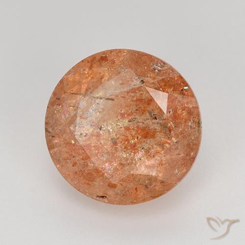 4.17 ct Orange Sunstone Stone, Natural Sunstone in Round Facet Shape for Sale