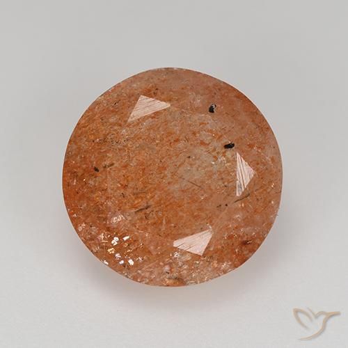 Eliolite o pietra del sole arancione taglio rotondo da 5,92 ct dall'India, dimensione 12mm, pietra preziosa naturale non trattati , purezza Translucent, Eliolite o pietra del sole Sfaccettatura rotonda da 1 pz, durezza Mohs di 6 - 6,5, Photo A