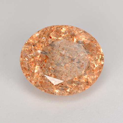 4.91 ct Orange Sunstone Stone, Natural Sunstone in Oval Facet Shape for Sale