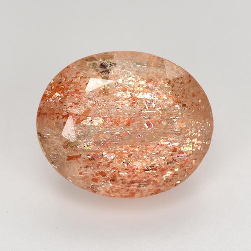 Medium-Light Orange Eliolite o pietra del sole Gem - 5.3ct Ovale sfaccettato (ID: 517321)