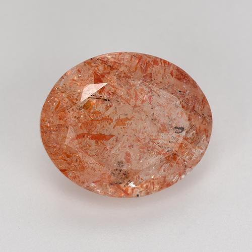 4.17 ct Orange Sunstone Stone, Natural Sunstone in Oval Facet Shape for Sale