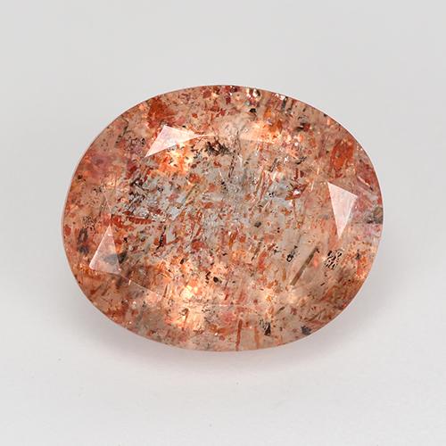 Bright Orange Red Солнечный Камень Камень - 4.8ct Фасетный Овал (ID: 517326)