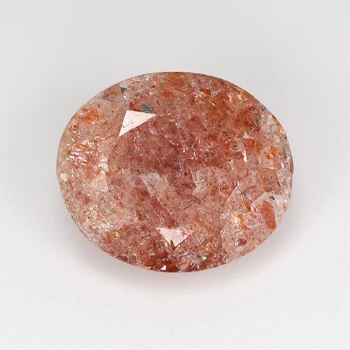 Оранжево-Красный Солнечный Камень Камень - 3.8ct Фасетный Овал (ID: 517328)