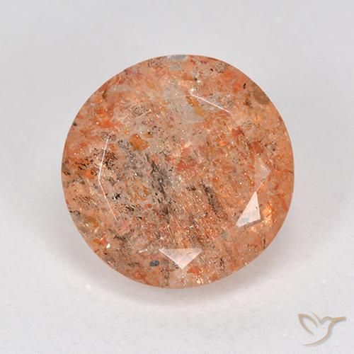 Piedra del Sol Naranja claro medio Circular de 4.4 ct de India, dimensión 10,7mm, piedra preciosa natural No tratado, claridad Translúcido, Piedra del Sol Faceta Redonda de 1 pieza, dureza de Mohs de 6 - 6.5 , Photo A