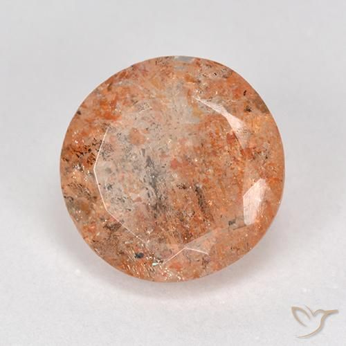 4.40 ct Orange Sunstone Stone, Natural Sunstone in Round Facet Shape for Sale