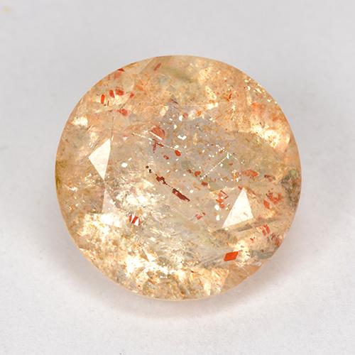 4.05 ct Orange Sunstone Gemstone, Sunstone Gem in Round Facet Shape for Sale.