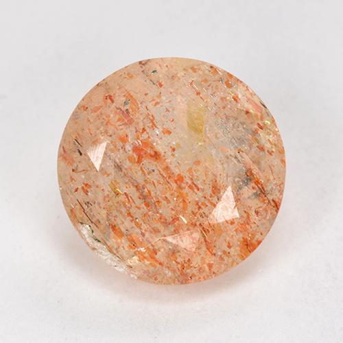 4.21 ct Orange Sunstone Gemstone, Sunstone Gem in Round Facet Shape for Sale.