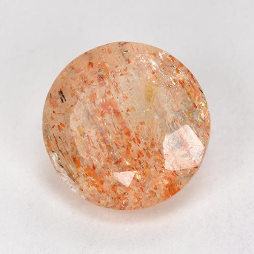 4.21 ct Orange Sunstone Stone, Natural Sunstone in Round Facet Shape for Sale