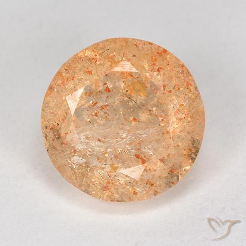 4.35 ct Orange Sunstone, 10.9 mm Round Cut From India, Photo A