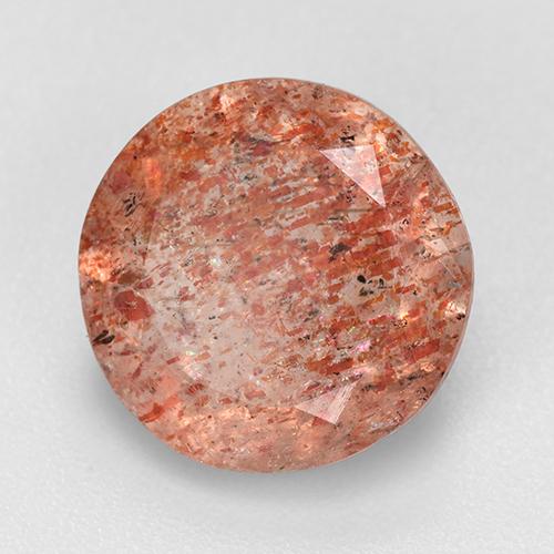 3.76 ct Orange Sunstone Stone, Natural Sunstone in Round Facet Shape for Sale