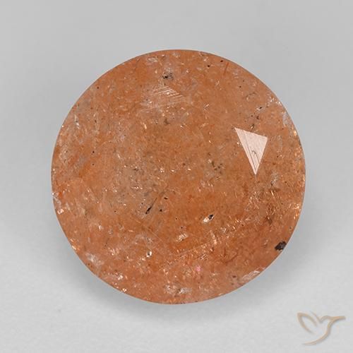 4.67ct Natural Reddish Orange Sunstone, Round, Translucent