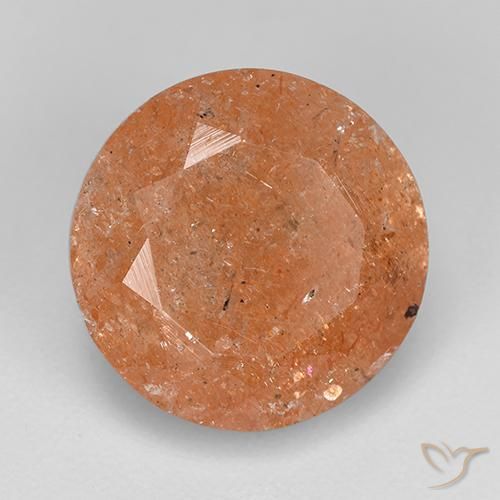 4.67 ct Orange Sunstone Stone, Natural Sunstone in Round Facet Shape for Sale