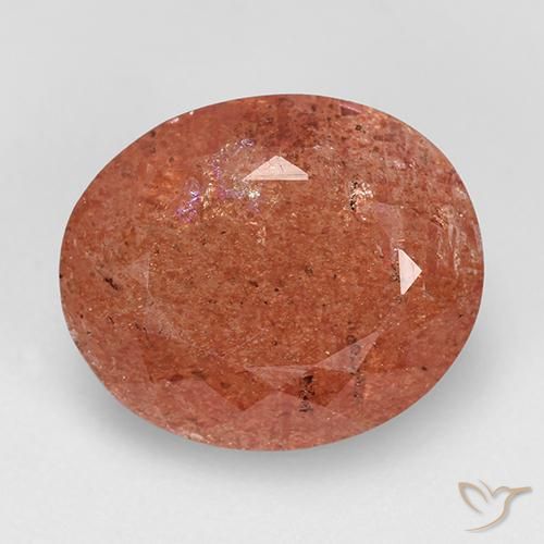 Grapefruit Orange Sonnenstein Edelstein - 4.7ct Oval facettiert (ID: 518906)