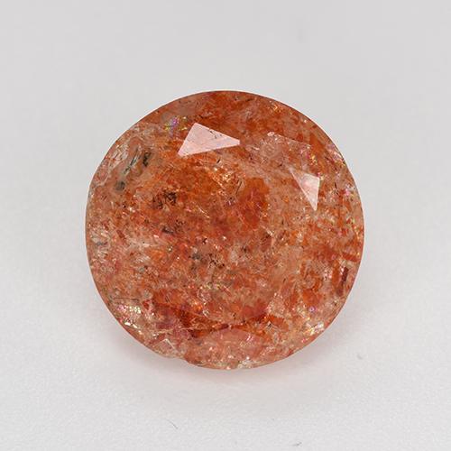 Warm Orange Sunstone Gem - 4.1ct Round Facet (ID: 518910)