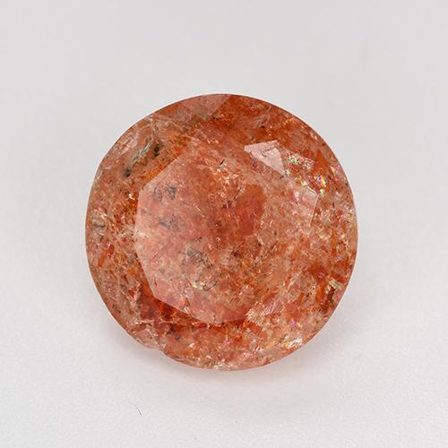 4.13 ct Orange Sunstone Stone, Natural Sunstone in Round Facet Shape for Sale