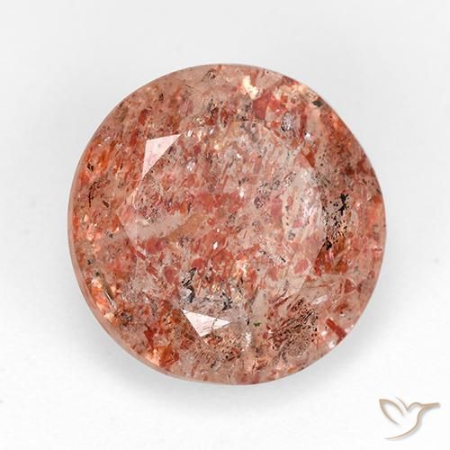 4.91 ct Orange Sunstone Stone, Natural Sunstone in Round Facet Shape for Sale