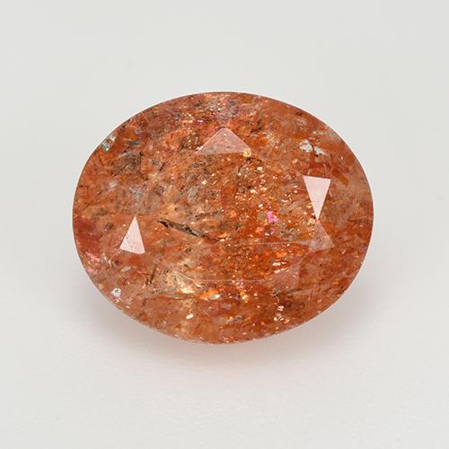 Medium Red Sunstone Gem - 5.1ct Oval Facet (ID: 520036)