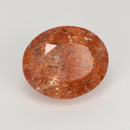 5.12 ct Red Sunstone Stone, Natural Sunstone in Oval Facet Shape for Sale