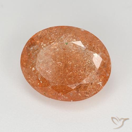 4.92 ct Orange Sunstone Stone, Natural Sunstone in Oval Facet Shape for Sale