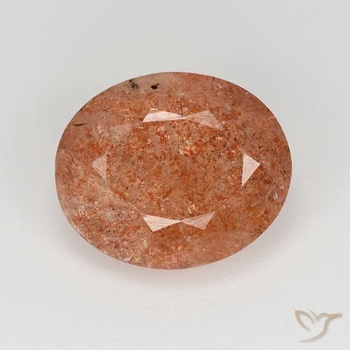 4.17ct Natural Medium Orange Sunstone, Oval, Translucent